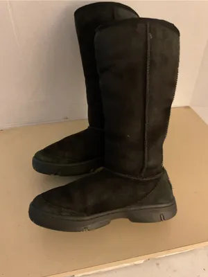 UGG women Black suede tall Tasman braided classic boots US 6 thumbnail 8