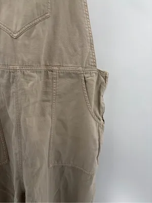 Anthropologie cream Wideleg carpenter summer overalls jumpsuit size xl NWT thumbnail 4