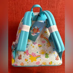 NWT Genuine Loungefly Care Bear 40th Anniversary Rainbow Mini Backpack thumbnail 3