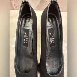 Stuart Weitzman Black Gore-Tex Rainaway Pumps Block Heel Women’s 8AAA Square Toe thumbnail 7