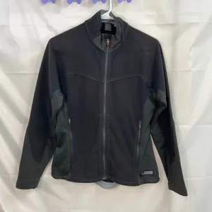REI adult black gray fleece‎ full zip pocket outdoor athletic active jacket S/M thumbnail 1