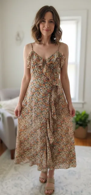 Lush Multicolor Floral Maxi Dress thumbnail 1