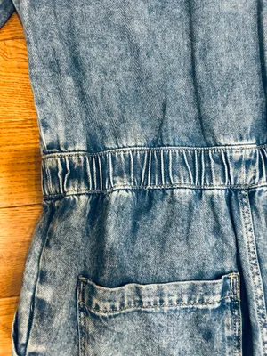 H&M Retro 80s Vibe Acid Wash Long Sleeve EDGE Denim Boiler Jumpsuit/Coveralls 4 thumbnail 14
