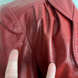 Vintage WINLIT Leather Jacket Womens Small M Red Rust Mod Gogo Hipster 1960s‎ 13 thumbnail 10