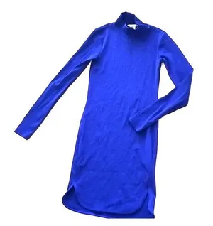 H&M 🌶 New Turtle Neck Blue Mini Dress thumbnail 1