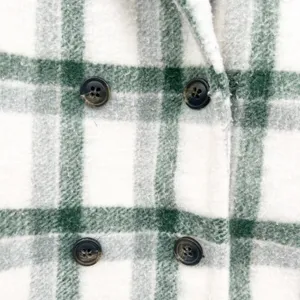 Madewell Womens Plaid Double Breasted Dasani Blazer Fleece Jacket Size S Green‎ thumbnail 5