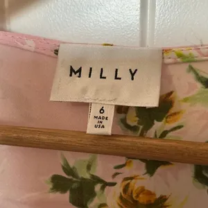 Milly Audrey Dress in Petal Silk Wrap Mini Dress W6 Pink/Green thumbnail 2