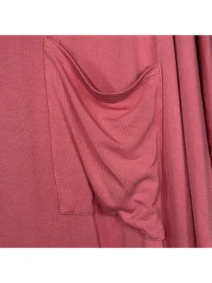 Zenana Women's Small Oversized Pink Pocket Tee thumbnail 5