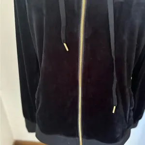White Mark Velour Zip Up Hoodie Size L Black thumbnail 10