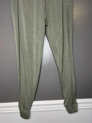 FP Movement Pants Womens Medium Green Modal Jogger Elastic Waist Cuffed Lounge thumbnail 3