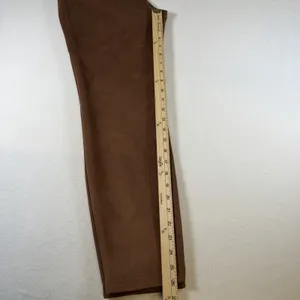 T Tahari Pants Womens Medium Brown‎ Faux Leather High Rise Stretch Pull On Slim thumbnail 6