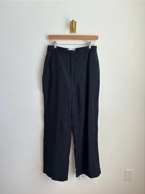 Abercrombie & Fitch Sloane Crepe Tailored Trousers Black Ultra High Rise 28 thumbnail 4