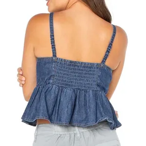 Celebrity Pink - Denim tank top with adjustable straps thumbnail 6