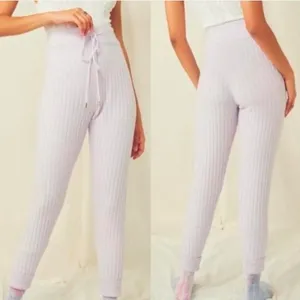 Free People Around The Clock Ribbed Henley Tunic Jogger Lounge Set Lavender‎ S thumbnail 8