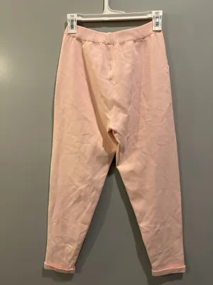Anselmi Drawstring Waist Knit Pants With Italian Hem Light Pink thumbnail 5