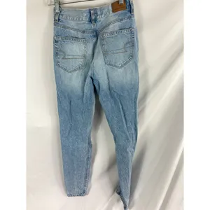 American Eagle Mom Jean Light Wash Distressed Jeans 00 R thumbnail 3