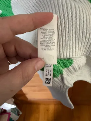 Aerie oversized cropped 1/4 zip Striped Sweater white and green size Med thumbnail 7