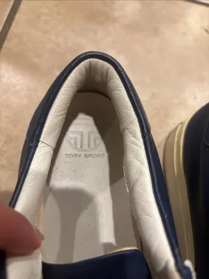 Tory Burch Tory Sport Navy Ruffle Leather Lace Up Sneakers thumbnail 3