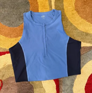 Abercrombie & Fitch YPB Sculptlux Plunge Henley Slim Tank Cropped Workout XL thumbnail 1