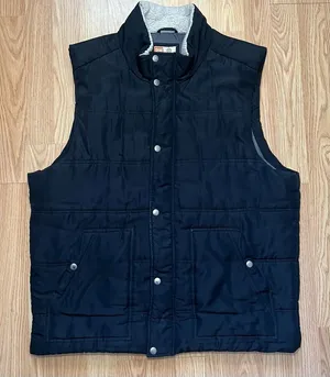 Ruff Hewn Black Puffer Vest Women’s Size Large Quilted Full‎ Zip Sherpa Collar thumbnail 1