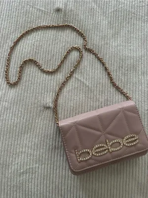 Bebe Vintage Blush Quilted Crossbody Bag with Gold Chain thumbnail 1
