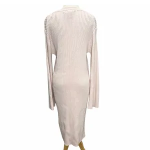 Hatch Lydia Sweater Dress Women 4 Pink Rib Knit Bump Friendly Feminine Maternity thumbnail 4