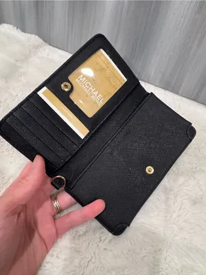 Michael Kors Black Saffiano Snap Wallet with Gold Logo thumbnail 8