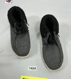 Mens Bruno Marc Slip On Comfort Booties 8.5 Black Faux Fur Cuff thumbnail 1