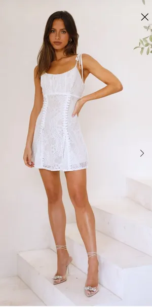 Hello Molly Lace White Mini Dress thumbnail 1