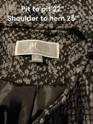 JM Collection Women’s Size 12 Snake Print Full-Zip Knit Jacket / Top Gray Black thumbnail 3
