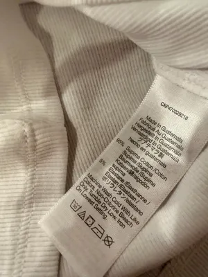 NWOT Madewell Size XS White Square Neck Short Sleeve Ribbed Stretch Cropped Top thumbnail 9