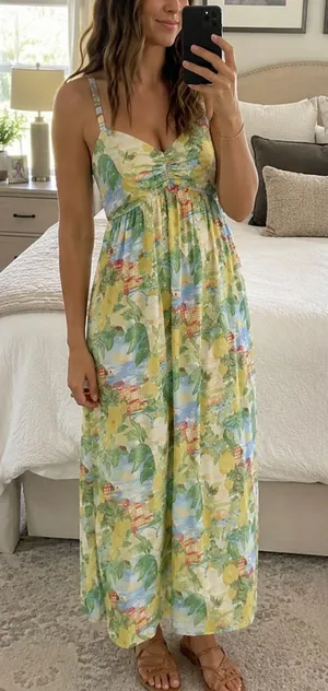 ABERCROMBIE & FITCH Sweetheart Babydoll Maxi Dress Size Medium thumbnail 1