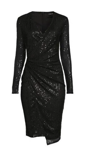 Area Stars Asymmetrical‎ Sequin Dress Black Women's Womens Size Small thumbnail 1