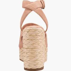 NEW MARC FISHER LTD Nelly Ankle Strap Wedge Sandal In LIGHT NATURAL 111 thumbnail 8