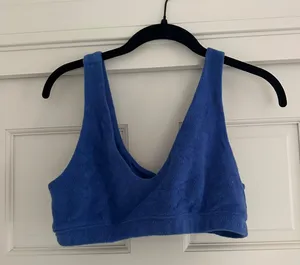 Aerie Offline Blue Terry Sports Bra thumbnail 2
