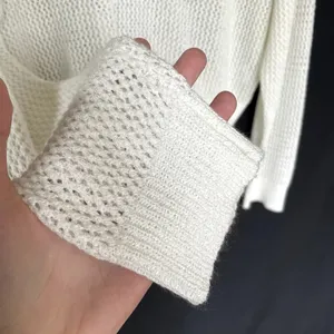 Lulus Sheer Knit V-Neck‎ Sweater Size M White Women Relaxed Nylon Blend thumbnail 4