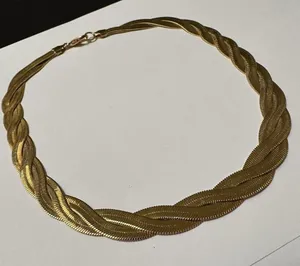 Signed Avon SP Gold Tone Woven Chain Necklace 19 Inch thumbnail 6