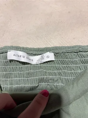 Altar’d state Puff-Sleeve Dress in Sage Green NWT MSRP$72 small thumbnail 3