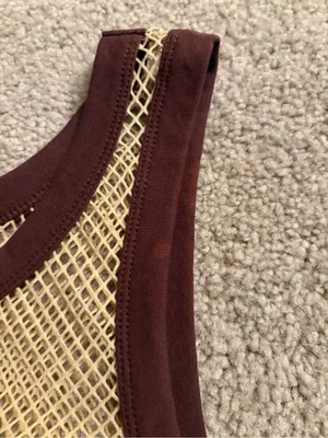 Current mood dolls kill mesh beige brown summer sleeveless tank top size xl NWT thumbnail 15