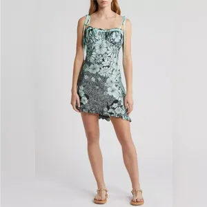 NWT Free People Retro Daisy Asymmetric Slipdress Large thumbnail 7