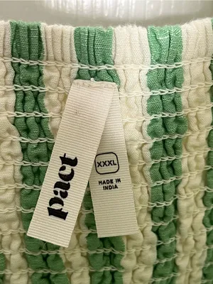 Pact Organic Cotton & Linen Sz XXXL Green and White Striped Maxi Dress thumbnail 7