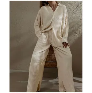 Commence Cream Pleated Plisse Button Down Shirt Long Sleeve Blouse Size M NEW thumbnail 2