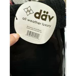 dav Womens Boots Sz 8 US 38 EU Black‎ Rain Boots Sweater Trim Fleece Inside NEW thumbnail 8