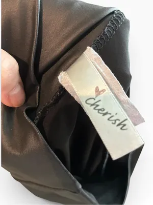 Cherish High-Waist Faux Leather Vegan Full Length Leggings - Black thumbnail 3