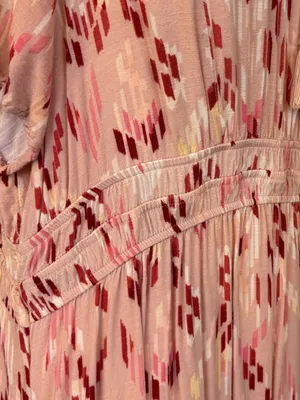 Knox Rose Maxi Dress XXL Blush Geometric Tassel Tie Smocked Waist Cottagecore thumbnail 11