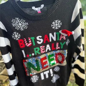 No Boundaries‎ Black Christmas Sweater thumbnail 1