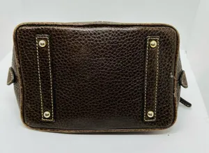 Vintage Dooney & Bourke Chocolate Brown Dome Zipper Closure Satchel Size Small thumbnail 6