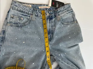 Levi's NWT Baggy Dad Barrel Jeans with Crystal Embellishment Dazzle Me, 25 x 32 thumbnail 9