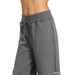 Zenana Scuba Collared Short Sleeve Pullover & Center Seam Pants Set - Medium‎ thumbnail 2