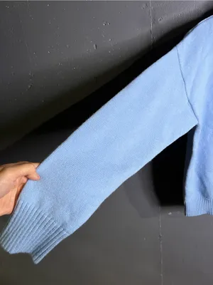 EDIKTED Isabelle Oversize Turtleneck Sweater in Light Blue. Size XS/S thumbnail 6